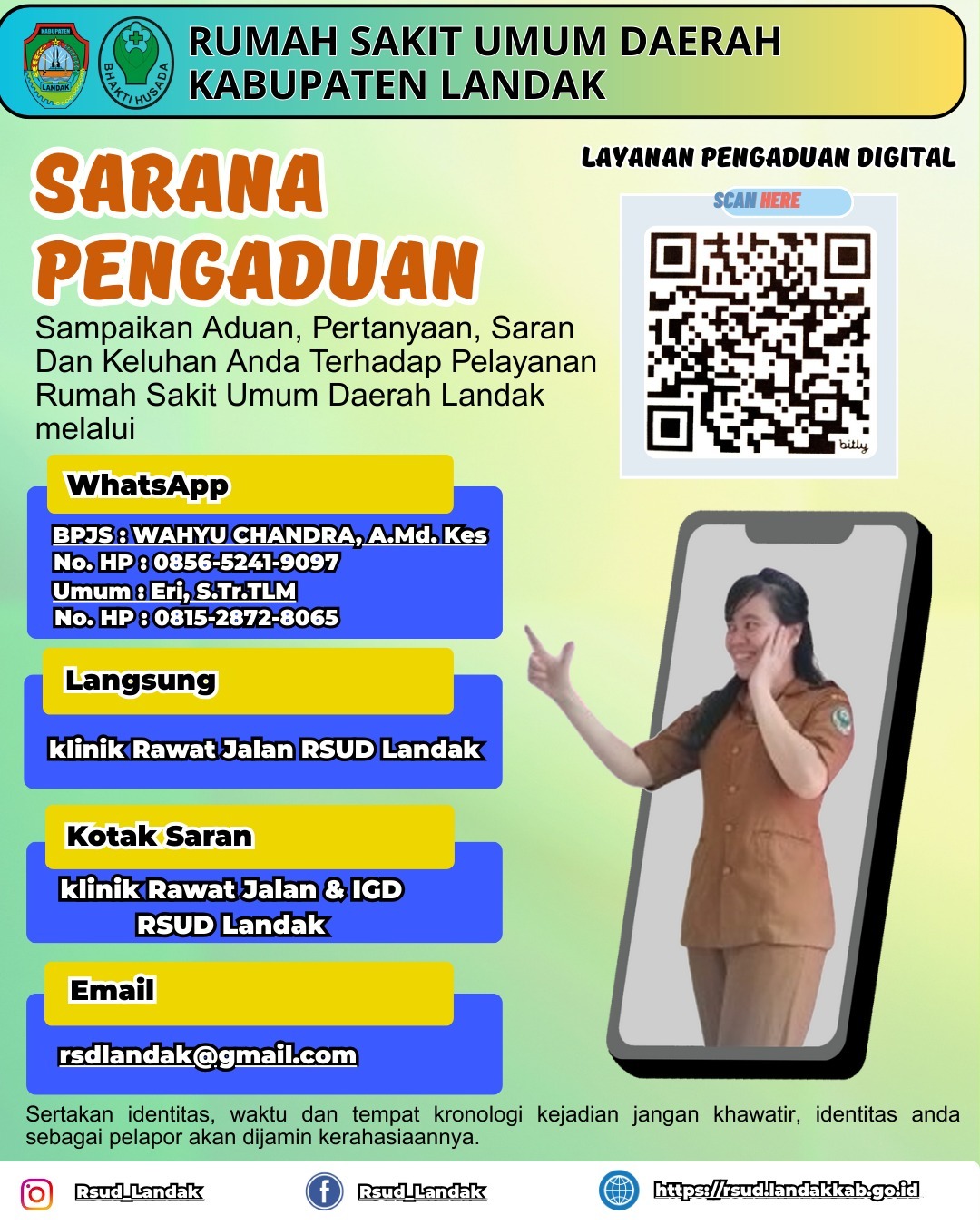 Poster Sarana Pengaduan RSUD Kabupaten Landak